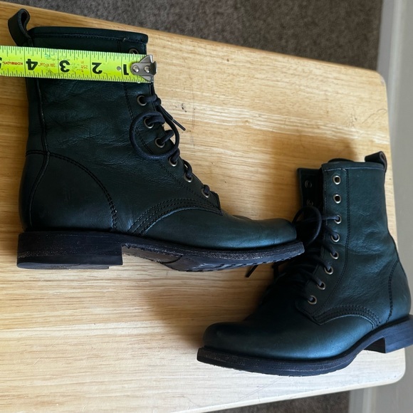 Frye Women's Green Leather Lace-Up Boots - Picture 3 of 11